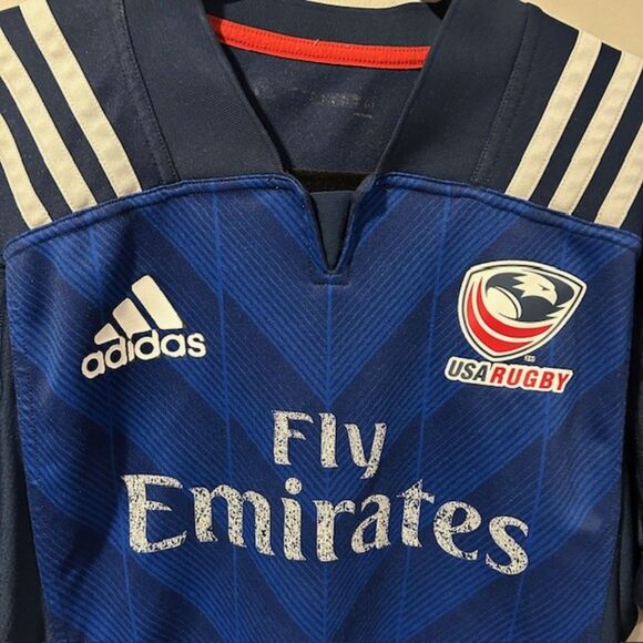 USA Rugby Eagles Fly Emirates Adidas Jersey Shirt Sz Unknown Blue - Picture 5 of 6